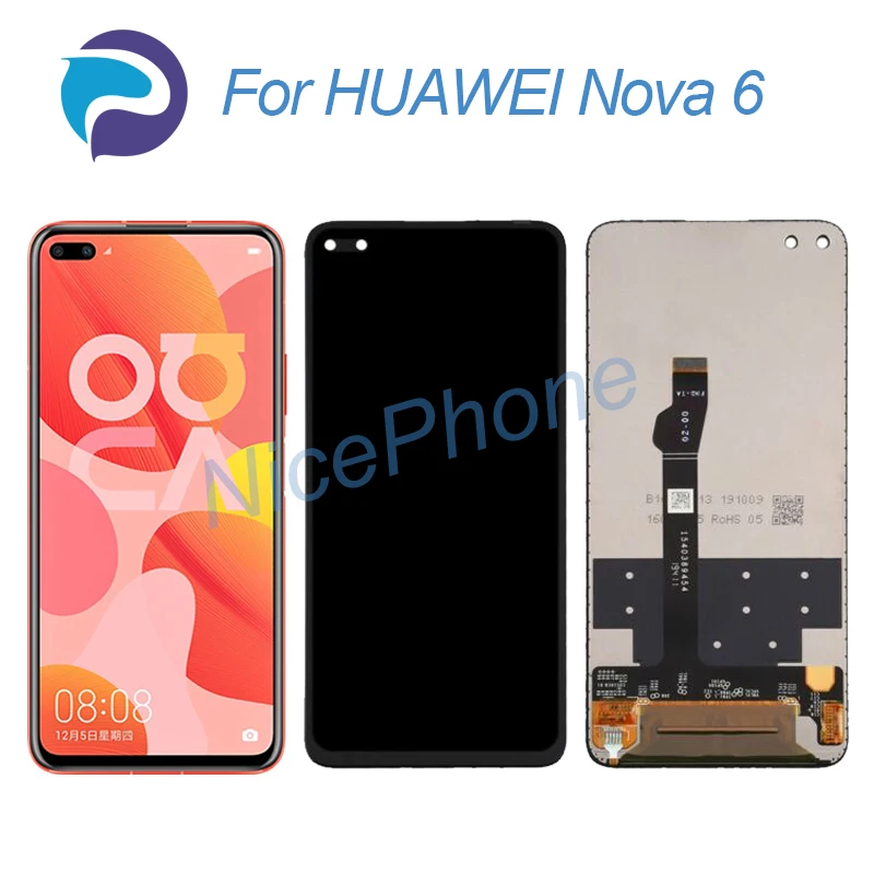 

for HUAWEI Nova 6 LCD Display Touch Screen Digitizer Assembly Replaceme 6.57" WLZ-AL10, WLZ-TL10 Nova 6 Screen Display LCD