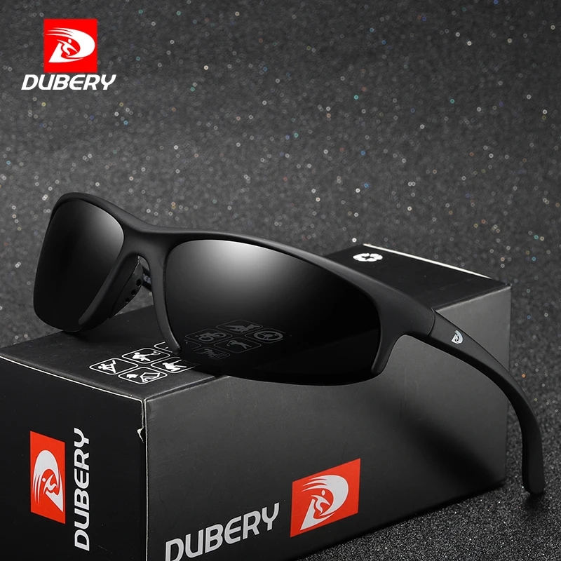 DUBERY Semi Rimless Sunglasses Men Fashion Luxury Sun Glasses Quality Polarized Driving Sunglass UV400 gafas de sol With Box