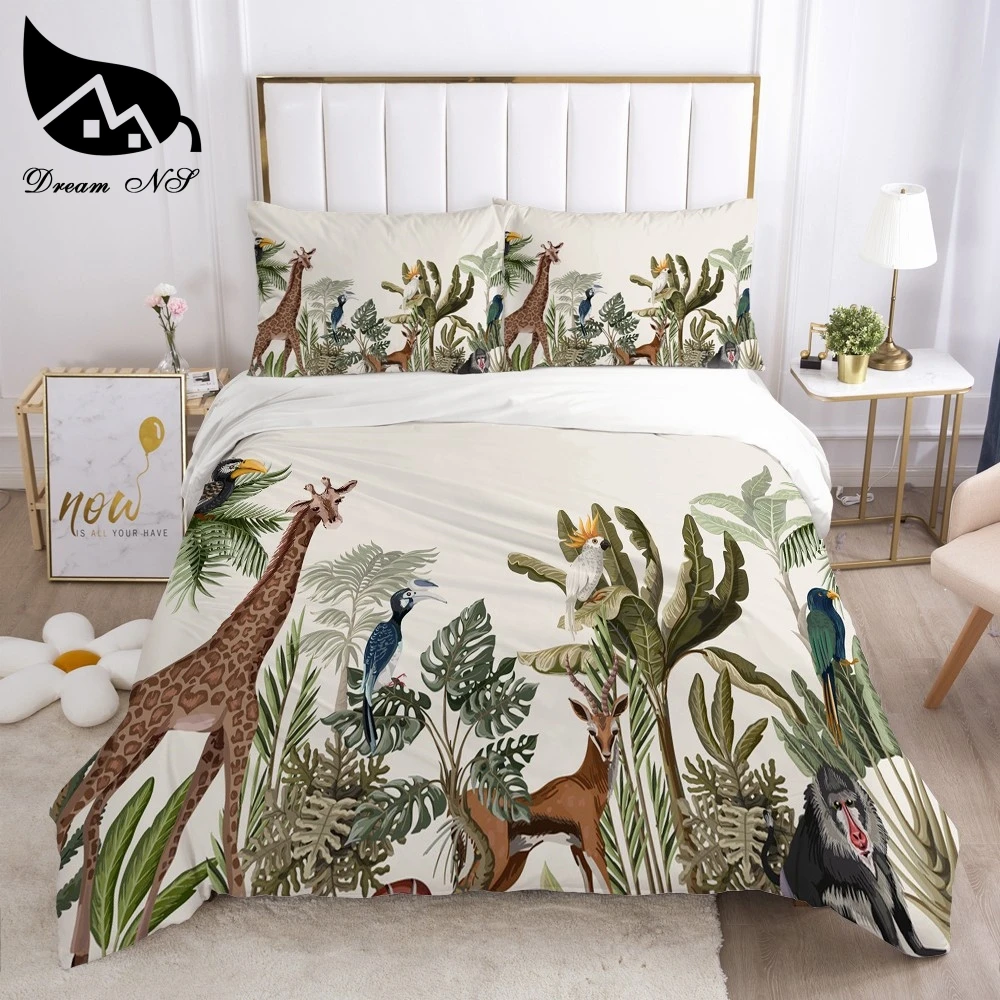 

Dream NS Tropical Rainforest Plant Bedding set Queen Bedding Home Textiles Set Bedclothes Gradient Mandala duvet cover set