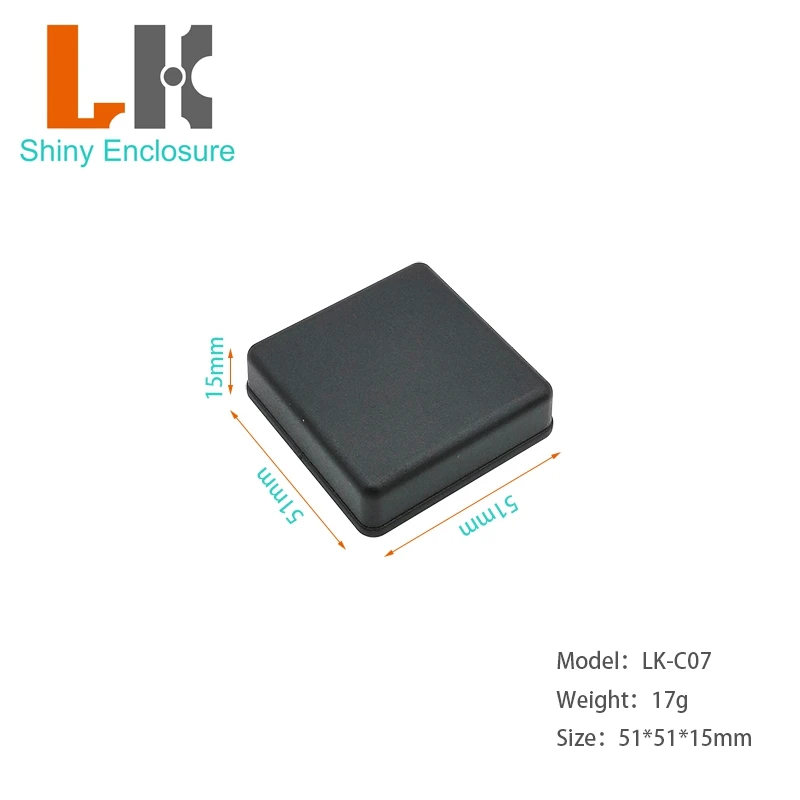 Black Project Boxes Waterproof ABS Plastic Electrical Project Case 51x51x15mm Power Junction Box Instrument Electrical Enclosure