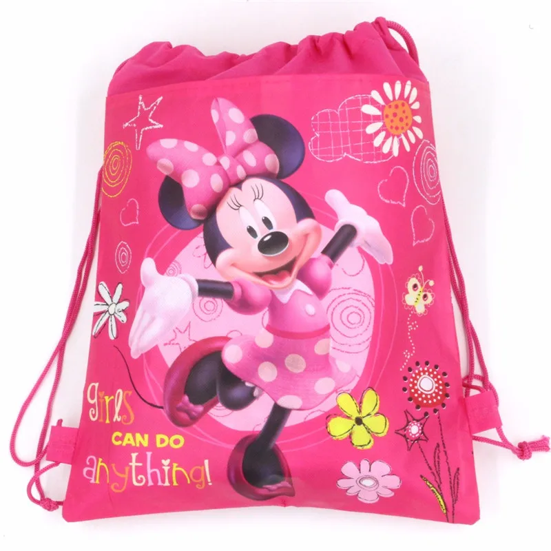 8/16/24/32 Pieces Disney Mickey Minnie Drawstring Bag Non-Woven Party Shopping Storage Bag High Quality Backpack