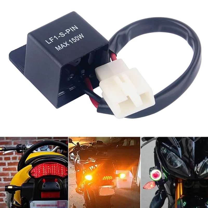 12V 2 Pin Motorcycles LED Turn Light Flasher Relay Turn Signal Rate Control Blinkrelais Suitable For Most Honda Kawasaki Yamaha