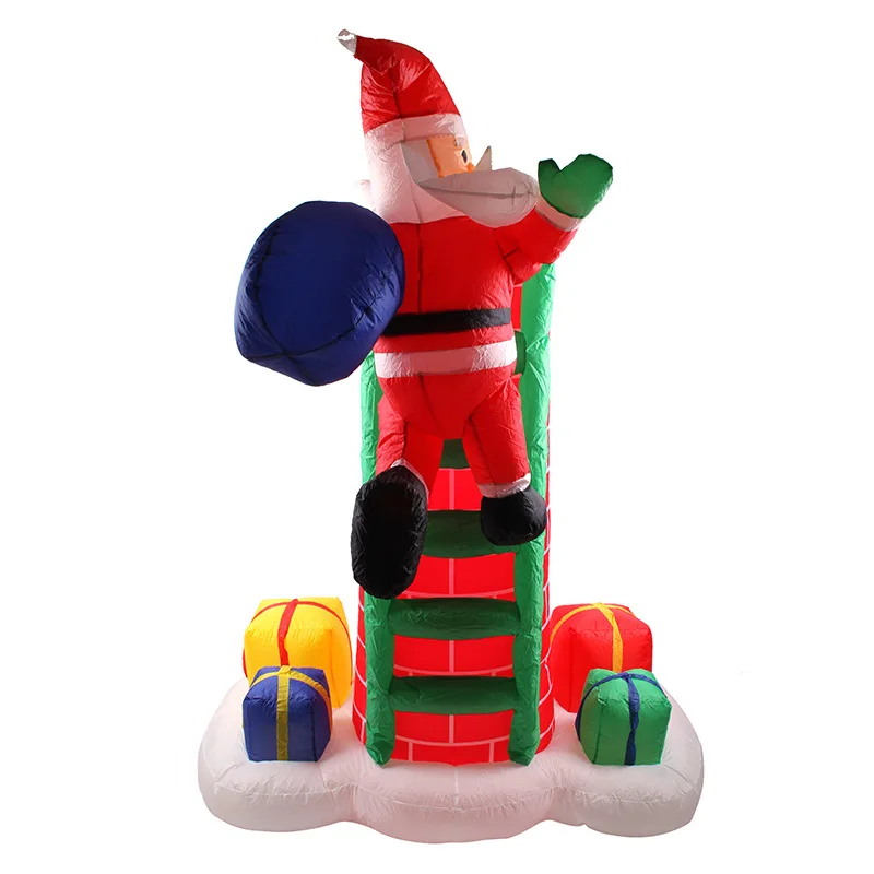 

2.4M Inflatable Electric Climb Ladder Santa Claus Inflatable Christmas Decoration LED Lighted Xmas Ornament Garden Outdoor Toys