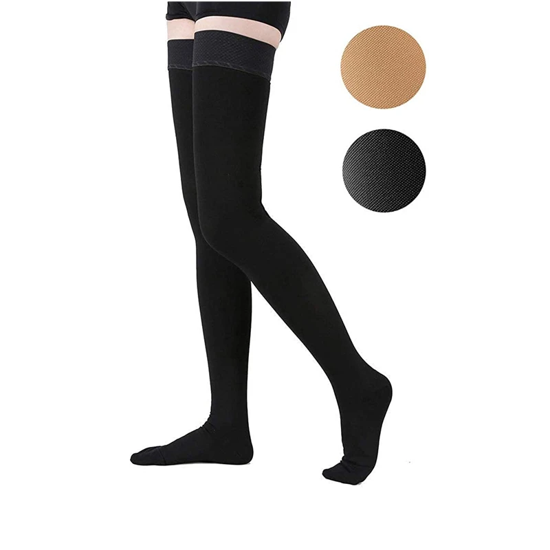 

2pcs 20-30mmHg Thigh High Compression Stockings Closed Toe Socks Women Men Varicose Veins Socks Leg Brace Compression Sleeves