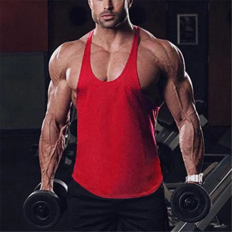 Brand Casual Mens Tank Tops Gym Clothing Training Vest Sleeveless Cotton Canotte Bodybuilding Ropa Hombre Breathable Fitness Top