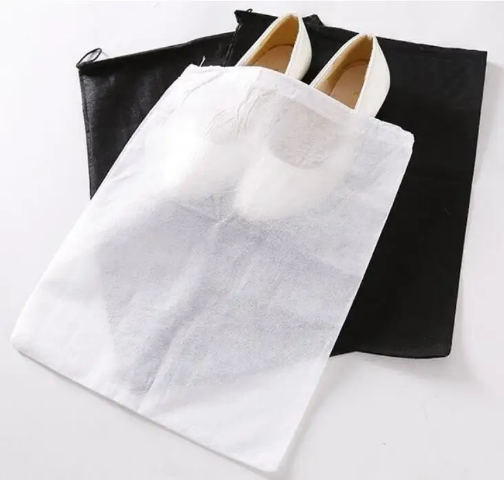 Breathable Dust Proof Sundries Package Storage Bag Non Woven Reusable Shoe Cover With Drawstring Case LX1035