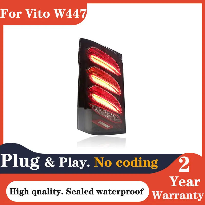 Światła samochodowe do Vito W447 Metris V Class 2016-2021 Tylne światła LED Tylne światło przeciwmgielne Dynamiczny kierunkowskaz Podświetlenie cofania i hamulca