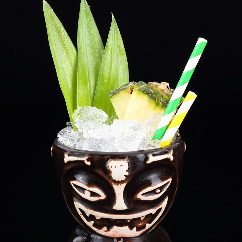 

550ml Skull Doll Tiki Mug Cocktail Cup Beer Wine Mug Ceramic Tiki Mugs Art Crafts Creative Hawaii Mug