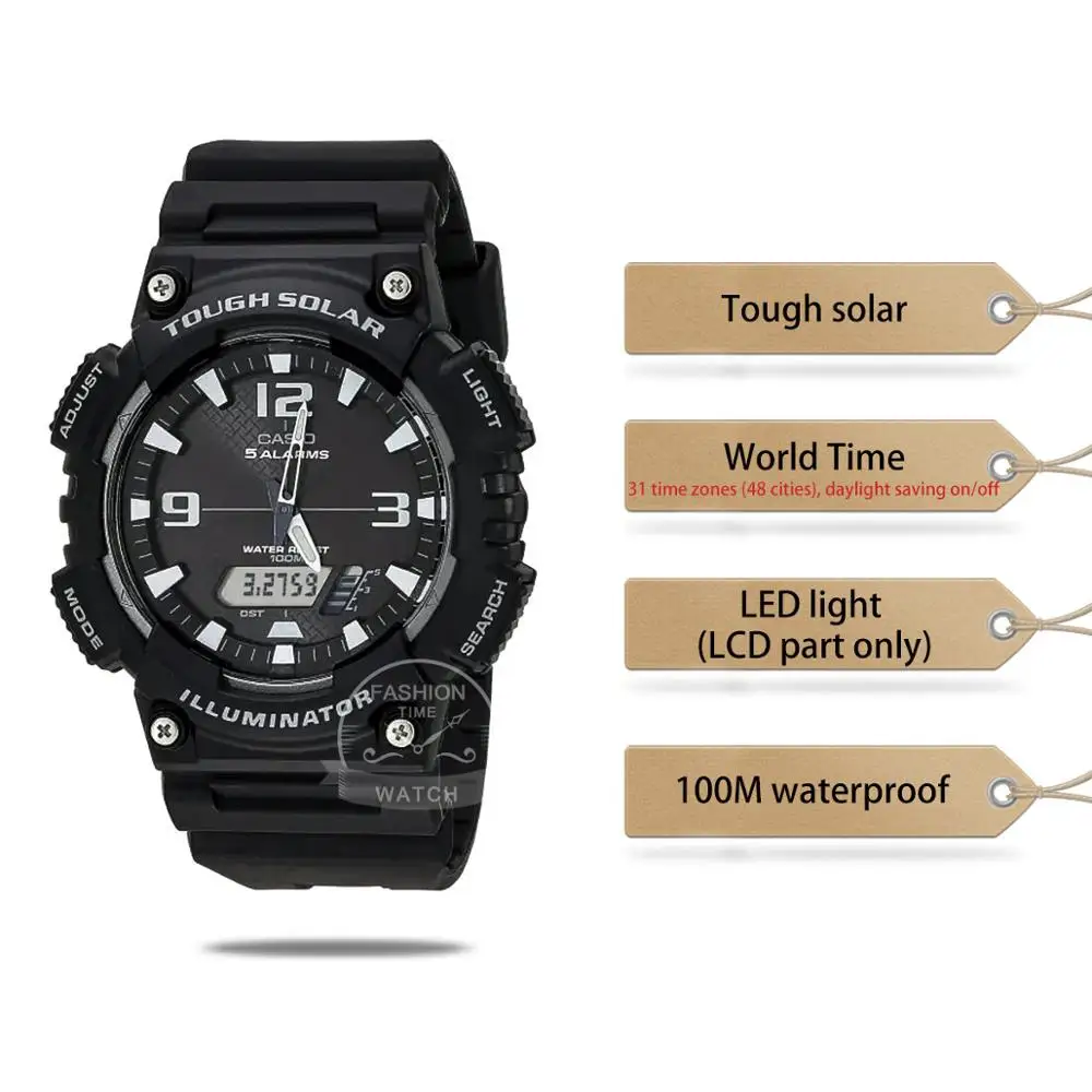 Casio Watch men top luxury set  Waterproof Sport quartz Watch LED digital Military men watch Solar wrist watch relogio