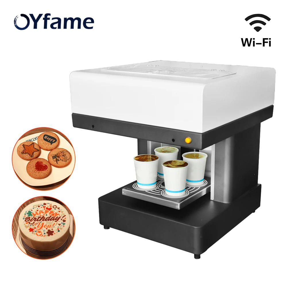 

OYfame Automatic Selfie Coffee Printer 4 cup Biscuit Cake Chocolate Printer DIY Printer Latte coffee Printing Machine With Wifi