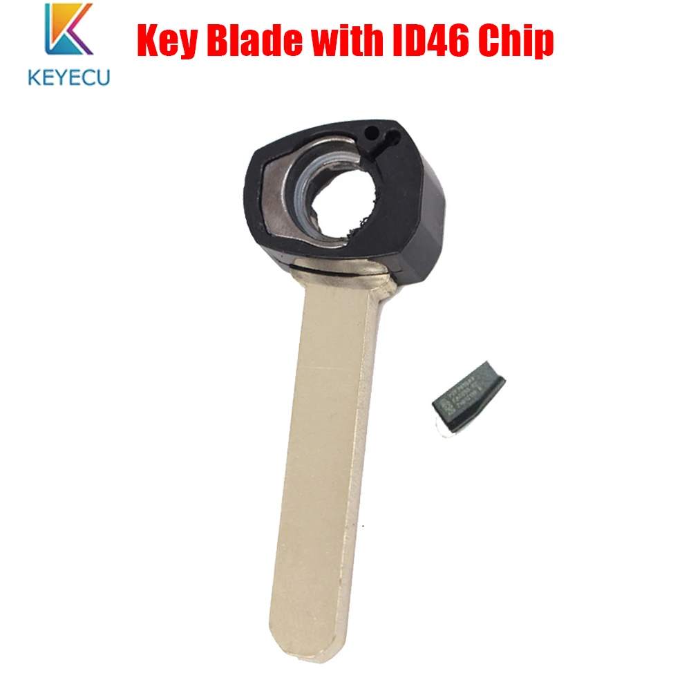 KEYECU Uncut Ignition Insert Key Blade with ID46 Chip for Acura MDX RDX TL TSX OUCG8D-439H-A N5F0602A1A 35111-STX-326