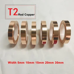 1M 99.99% Pure Copper Foil Strip Width 5/10/20/30mm High Purity T2 Red Copper Narrow Strip Foil Roll Thick 0.1~0.5mm Length 1M