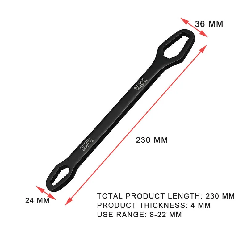 Chiave Torx universale 8-22mm strumenti di riparazione regolabili a doppia testa chiave a cricchetto Set di viti per auto moto bicicletta