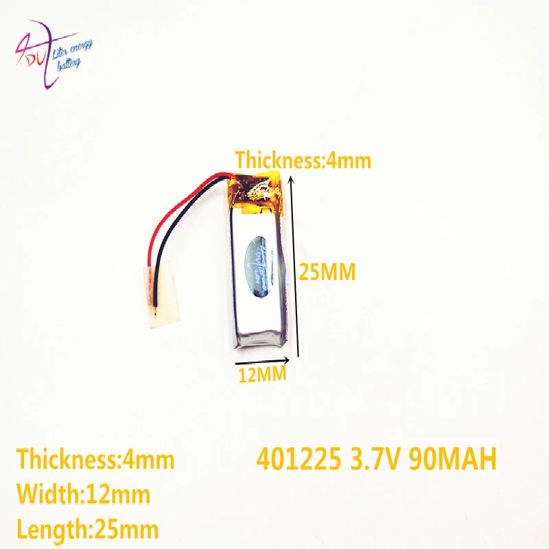 بطارية بوليمر ليثيوم أيون 90 مللي أمبير ، 3.7 فولت ، طاقة 401225 381225 لتر ، جودة CE FCC ROHS MSDS