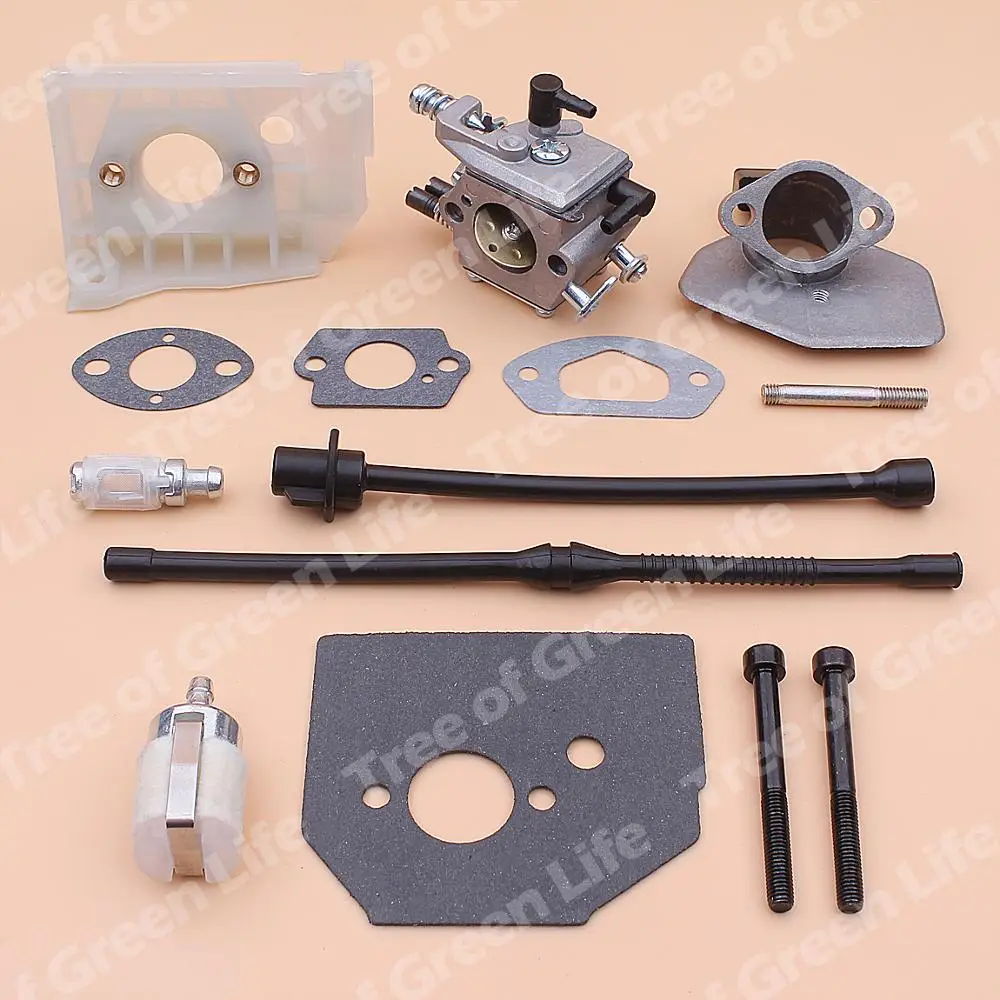 Carburetor Carb For Chinese Chainsaw 4500 5200 5800 45cc 52cc 58cc Fuel Oil Filter Line Gasket Bolt Adaptor Bracket Kit