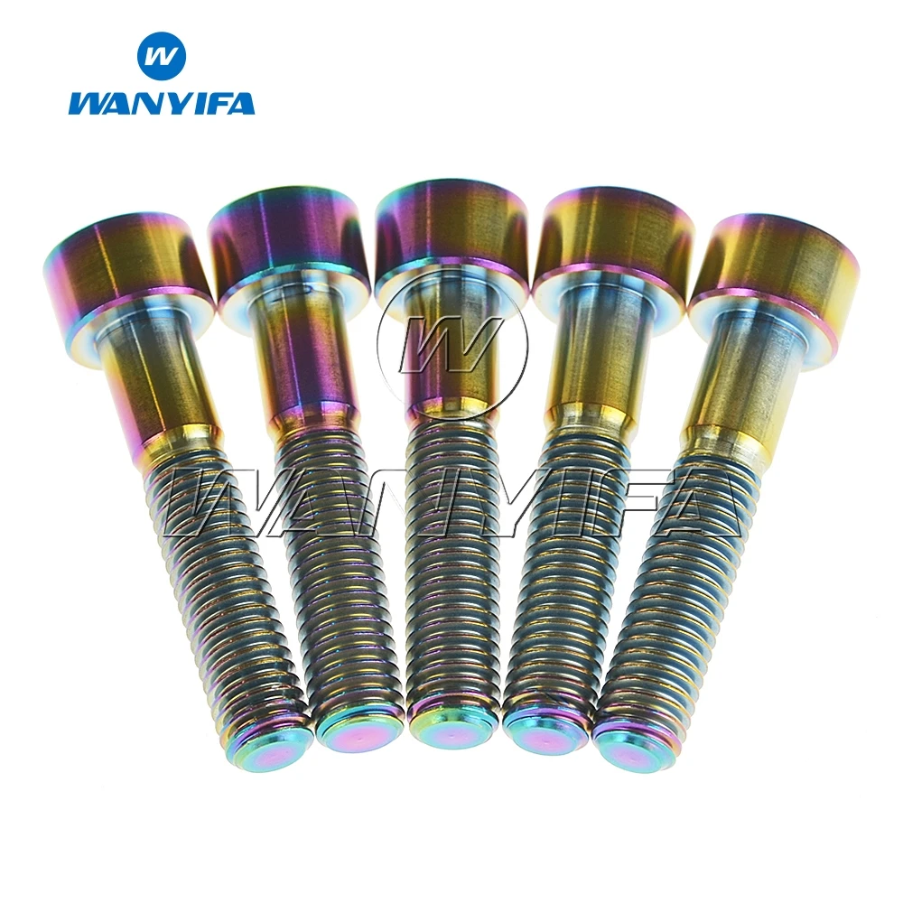 Wanyifa 5Pcs M8X40mm Titanium  Ti GR5 Standard DIN912 Bolts Screws Allen Bolt Cylinder Head Hex Socket Head Cap Screw
