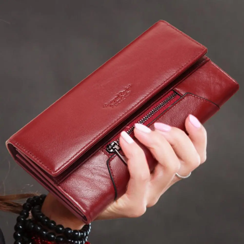 KAVIS Fashion Style Leather Women Wallet Long Handy Female Portomonee Clutch Money Bags Zipper Card Holder Girls Perse Engraving