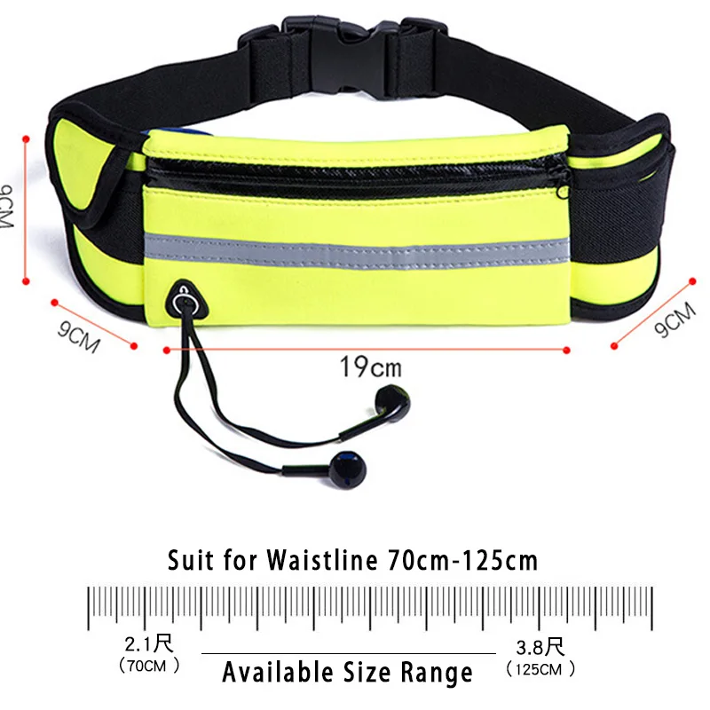 Woman Waterproof Waist Belt Man Running Bag with Bottle Holder for Marathon Jogging Phone Keys Pouch Running Bag