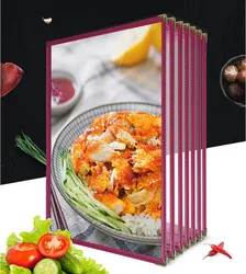 A4 Restaurant Menu Covers/Fits Menu Paper Holder Covers Leather Book Style Double View Leather Menu Holder Covers