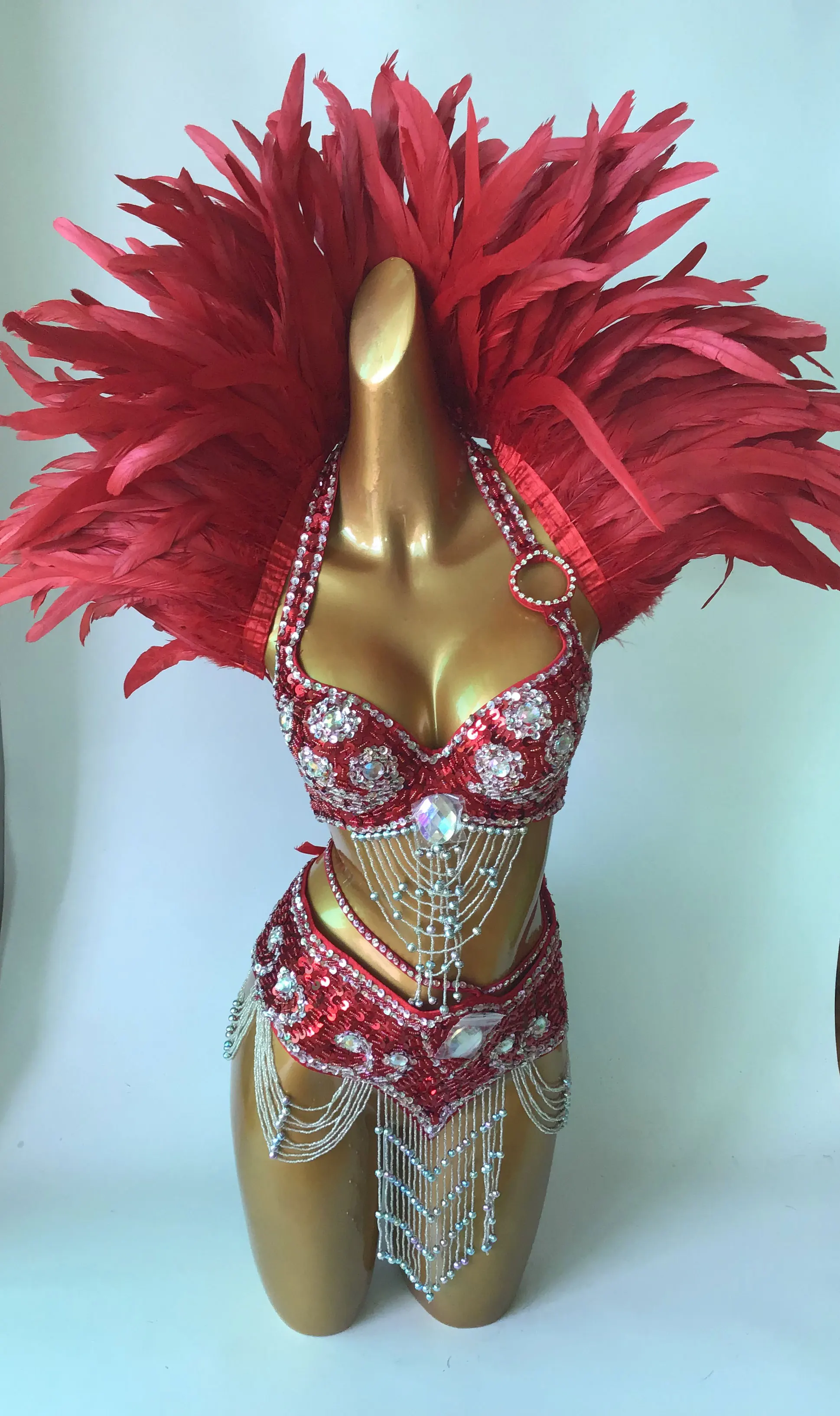 Festival and carnival showgirl beading bra costume set  #CO19009