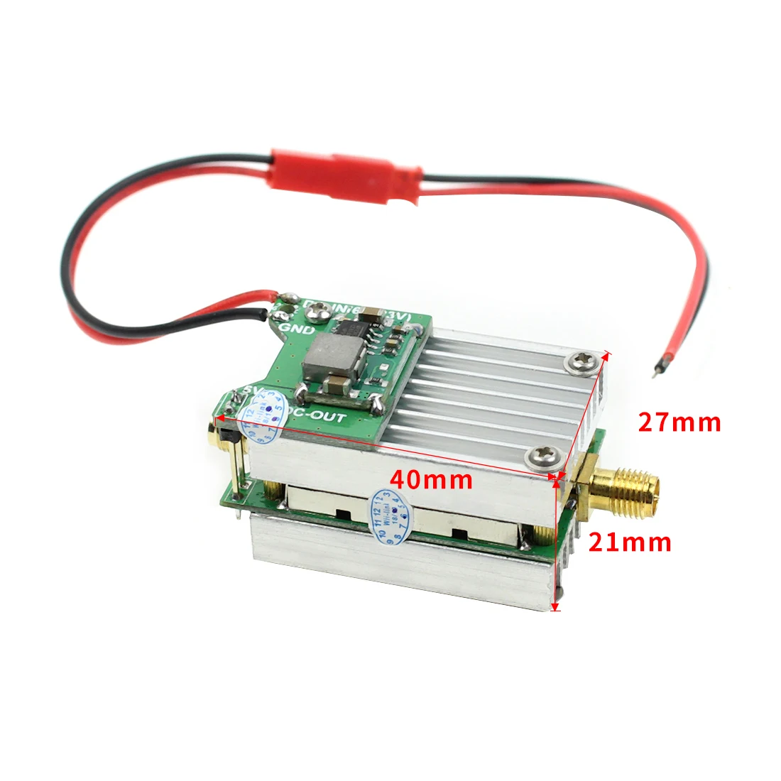 5.8Ghz FPV Transmitter RF Signal Amplifier amp with FPV Antenna RP-SMA 85mm For Airplane Helicopter Model