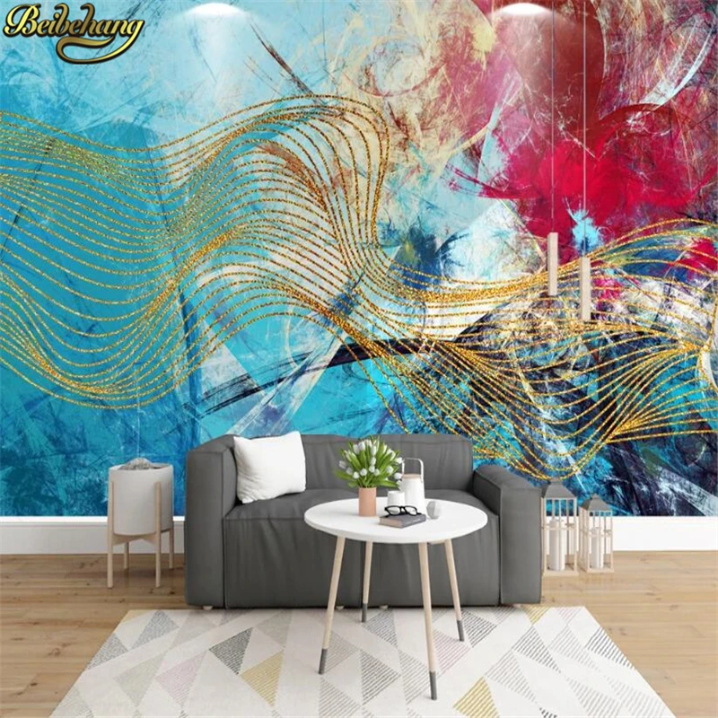 

Abstract Color Oil Painting 3D Wall Murals Custom Graffiti Stick-on Wallpaper for Living Room Bedroom Background Decor