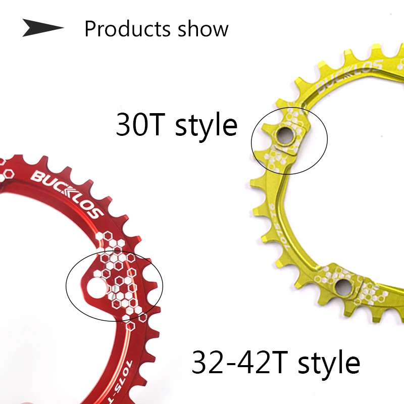 BUCKLOS Bicycle 104 BCD chainring round oval bicycle chain ring 30T 32T 34T 36T 38T 40T 42T narrow wide chainwheel bike part