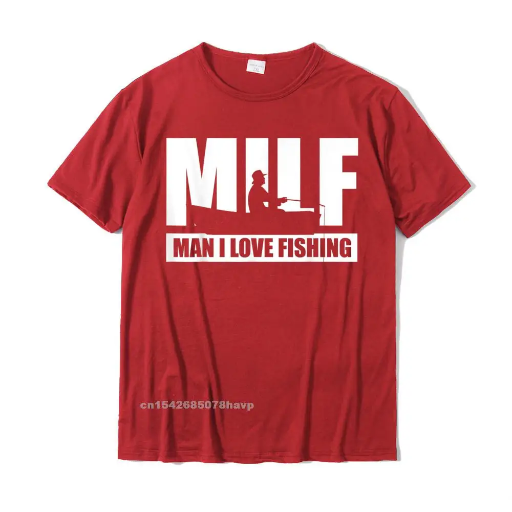 MILF Man I Love Fishing T-Shirt Funny Fisherman Fishing Gift T-Shirt T Shirt Tops Shirts Classic Cotton Funny Printed Boy