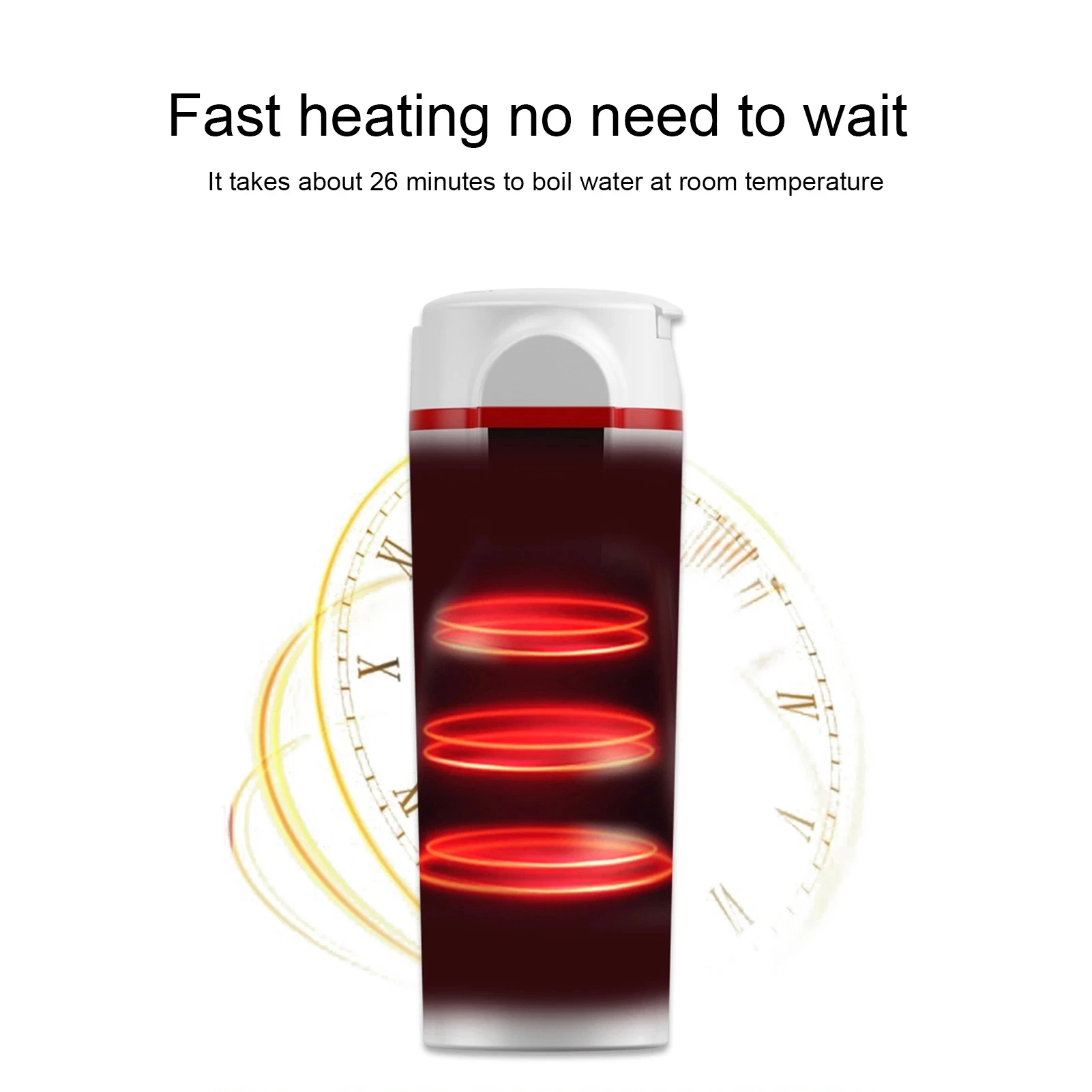 แบบพกพา12V/24V ไฟฟ้าน้ำเครื่องทำความร้อนบ้านดิจิตอลจอแสดงผลฉนวนกันความร้อนแก้ว Universal Leakproof ต้มกาแฟ travel