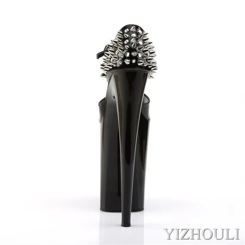 Sexy studded 23cm heel, Bare foot strap, 9 inch ultra sandal, Model stage summer Performance Dance shoes