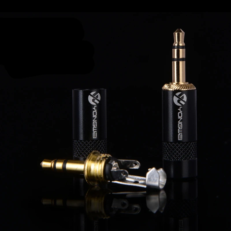 3.5mm 3 Pole Stereo Male Jack 3.5 Audio Plug Connector DIY Solder Adapter for 2mm 4mm 6mm Cable