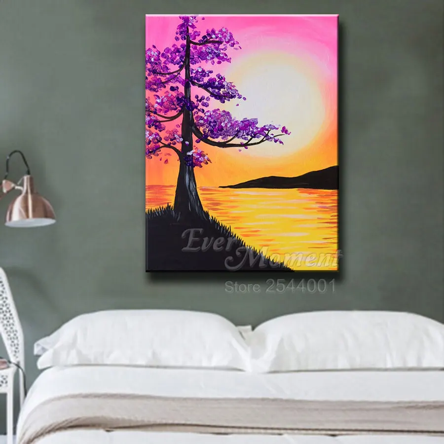 Ever Moment Diamond Painting Colorful Tree Art Picture Round Full Square Resin Drill Embroidery Handmade Decoration ASF2121