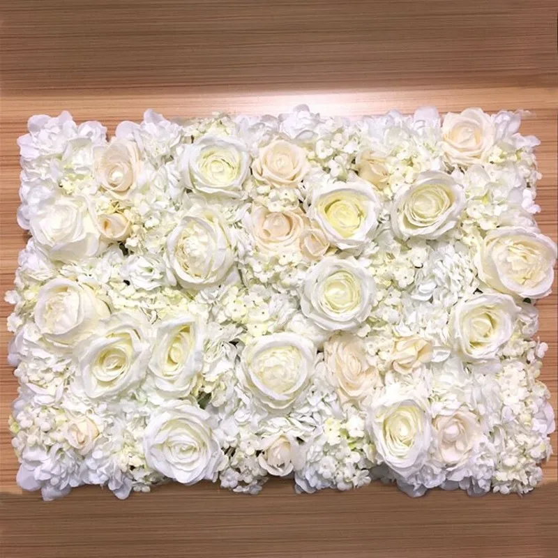 Artificial Rose 40x60cm Customized Colors Silk Rose Flower Wall Wedding Decoration Backdrop Artificial Flower Wall Romantic