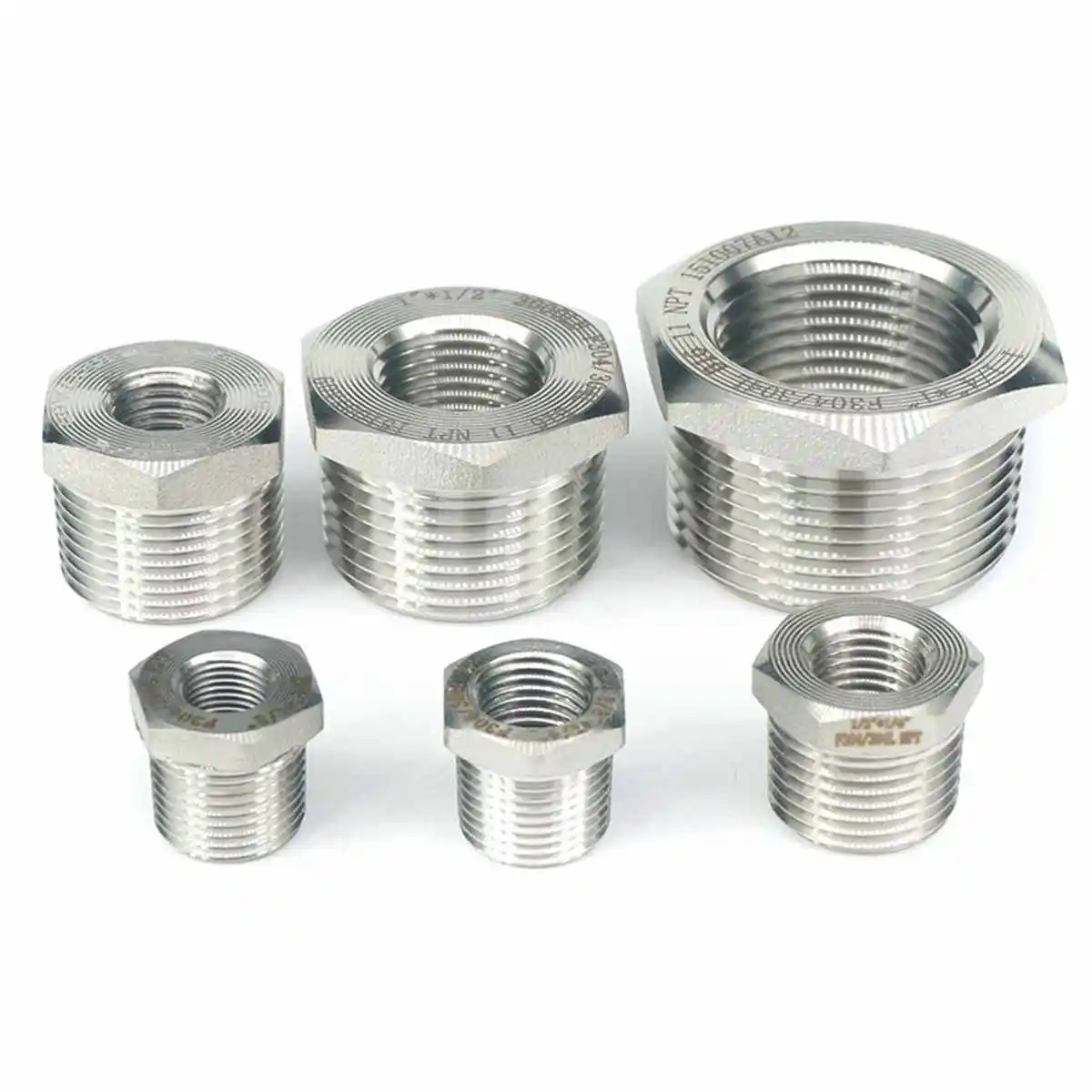 200 Thanh Giảm 1/2 "3/4" 1 "1-1/4" 1-1/2 "NPT Nữ-nam Thép Không Gỉ 304 Giảm Bush Ống Nước Khí Dầu