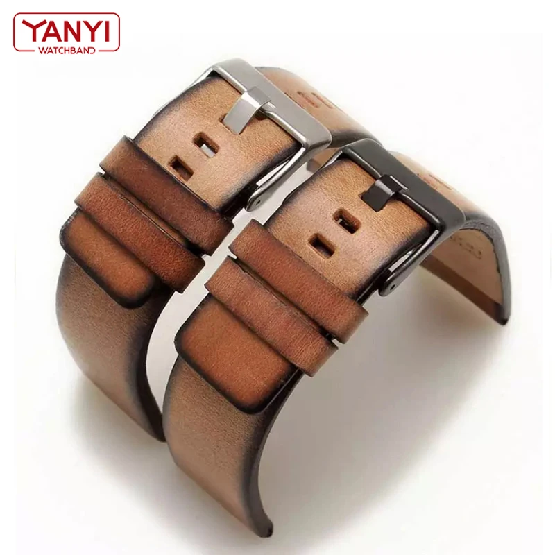 Genuine Leather Bracelet for diesel DZ7406 DZ7408 DZ4476 DZ4343 watch strap Brown watchband 22mm 24 26mm Retro wristwatches band