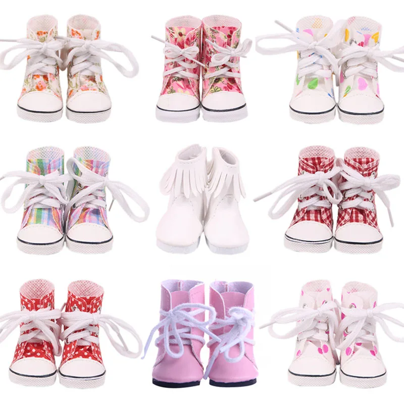 Doll Boots High-top Canvas Shoes For 14.5 Inch Paola American Doll&BJD EXO Doll&32-34Cm Paola Reina Doll Russia DIY Girl Toy