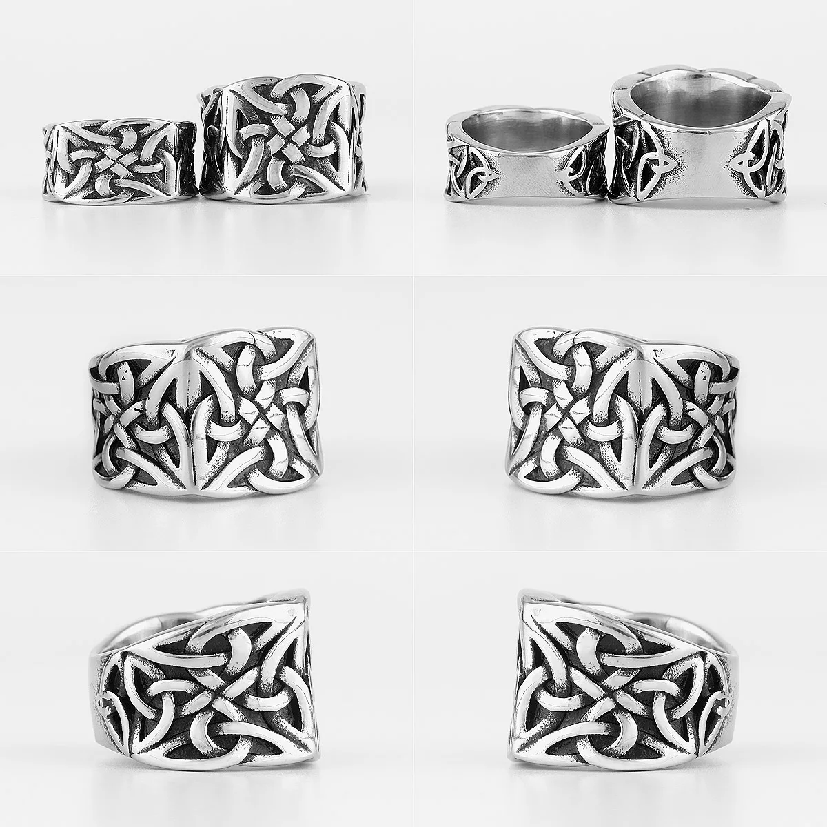 Retro Viking Knot Stainless Steel Mens Rings Punk Simple For Lovers Couple Boyfriend Biker Jewelry Creativity Gift Wholesale