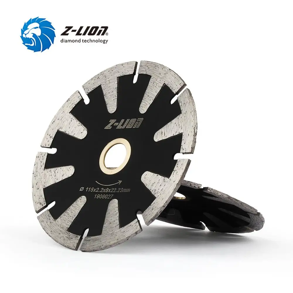 Z-LION 115mm Diamond Curved Saw Blade T Segment Cutting Disc Granite Marble Concrete Wet Dry Cutting Wheel Arbor 22.23 Or 16mm