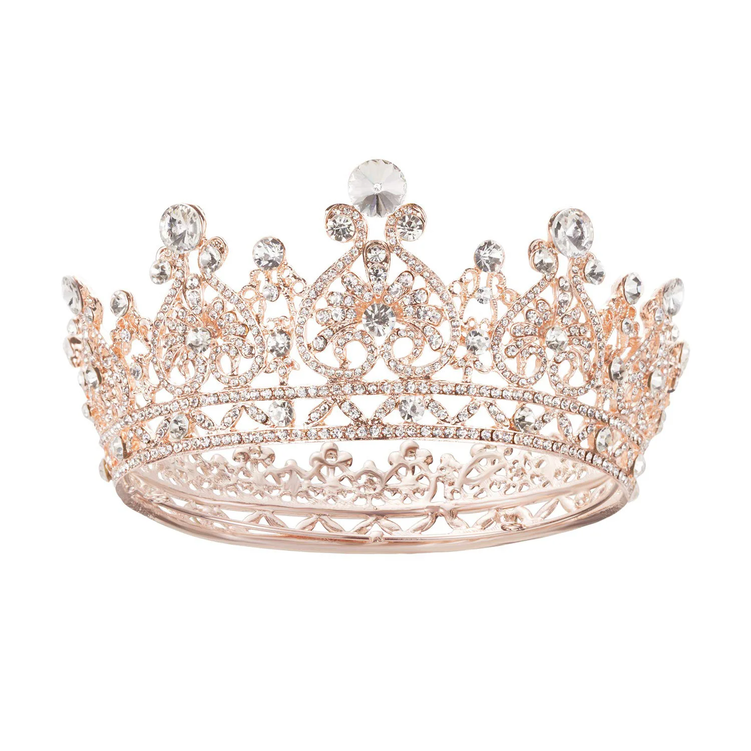 

Baroque Headband Round Crown Rhinestone Crystal Hairbands Wedding Bridal Hair Accessories Bride Tiaras Ornament Women Jewelry