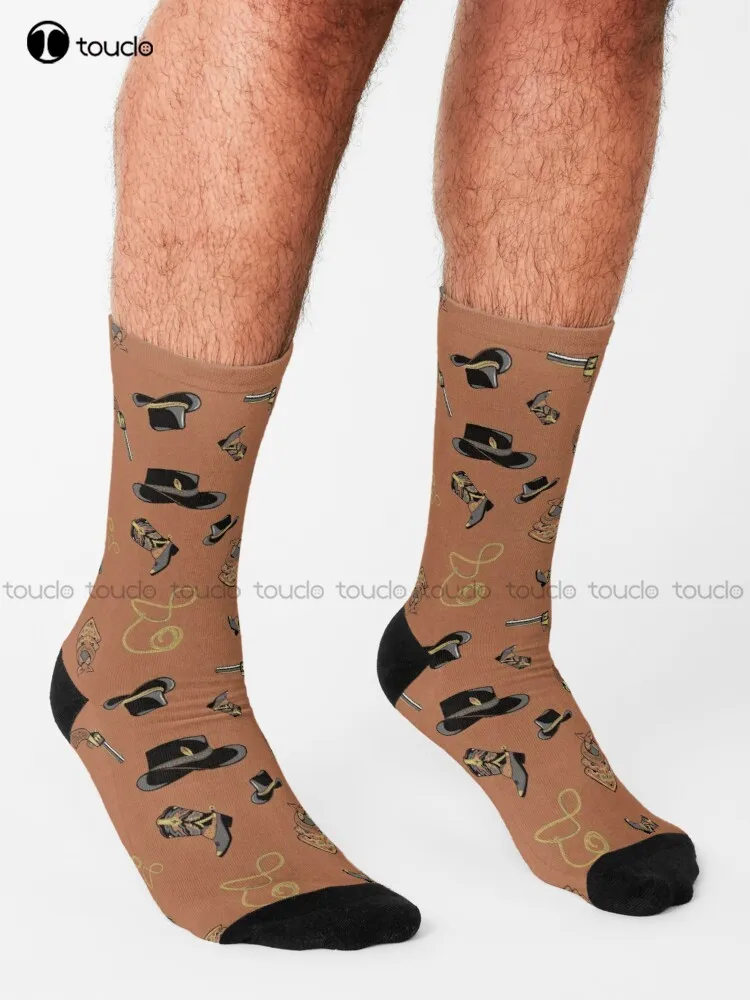 Cowboy Pattern And Sticker Set: Sepia Socks Green Baseball Socks Unisex Adult Teen Youth Socks Personalized Custom