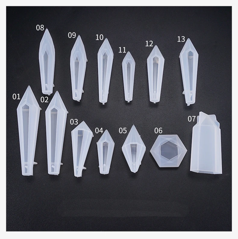 Quartz Shard Silicone Mold Crystal Point Mould  Epoxy Resin Pendant UV Resin Craft Supplies UV Resin Epoxy Mold DIY Jewelry 1PC