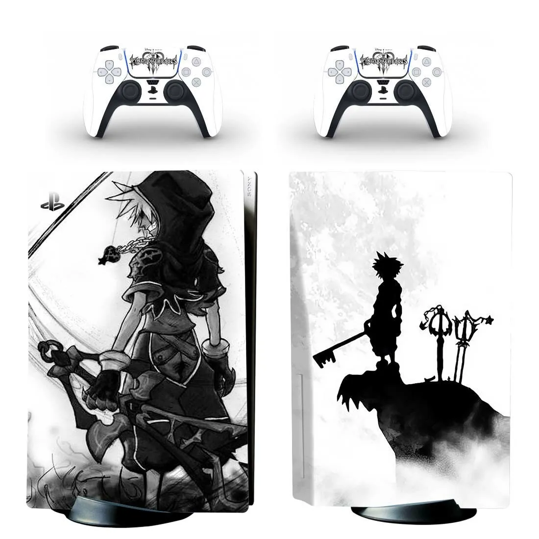 Kingdom Hearts PS5 Standard Disc Skin Sticker Decal Cover for PlayStation 5 Console and 2 Controllers PS5 Disk Skin Vinyl