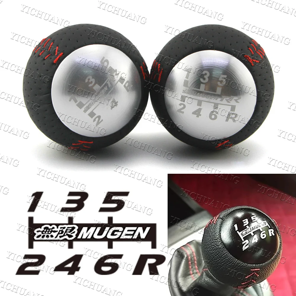 Mugen Aluminum Leather Car Gear Shift Knob M10x1.5 for Honda CRZ Type R Civic FA5 FG2 SI