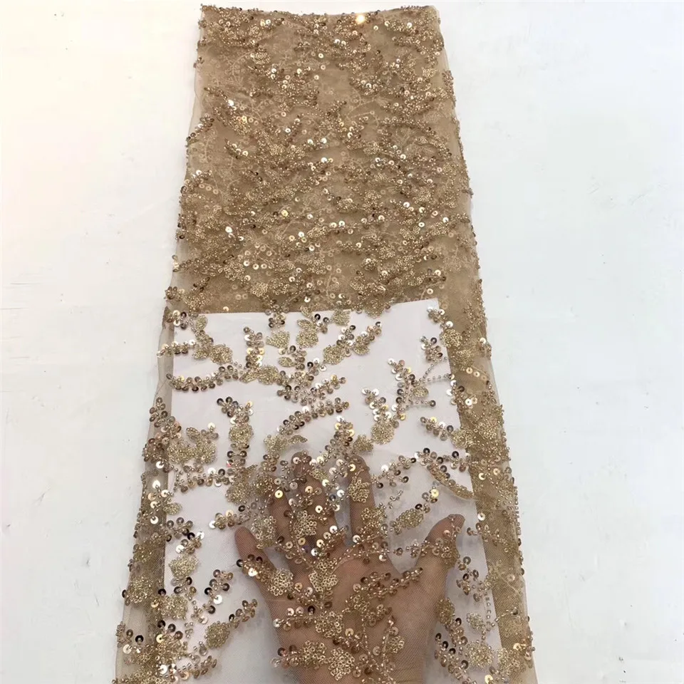 

Nigeria Lace Fabric 2022 High Quality Lace French Tulle Lace Fabric And Sequin Party African Lace Material ZX3681