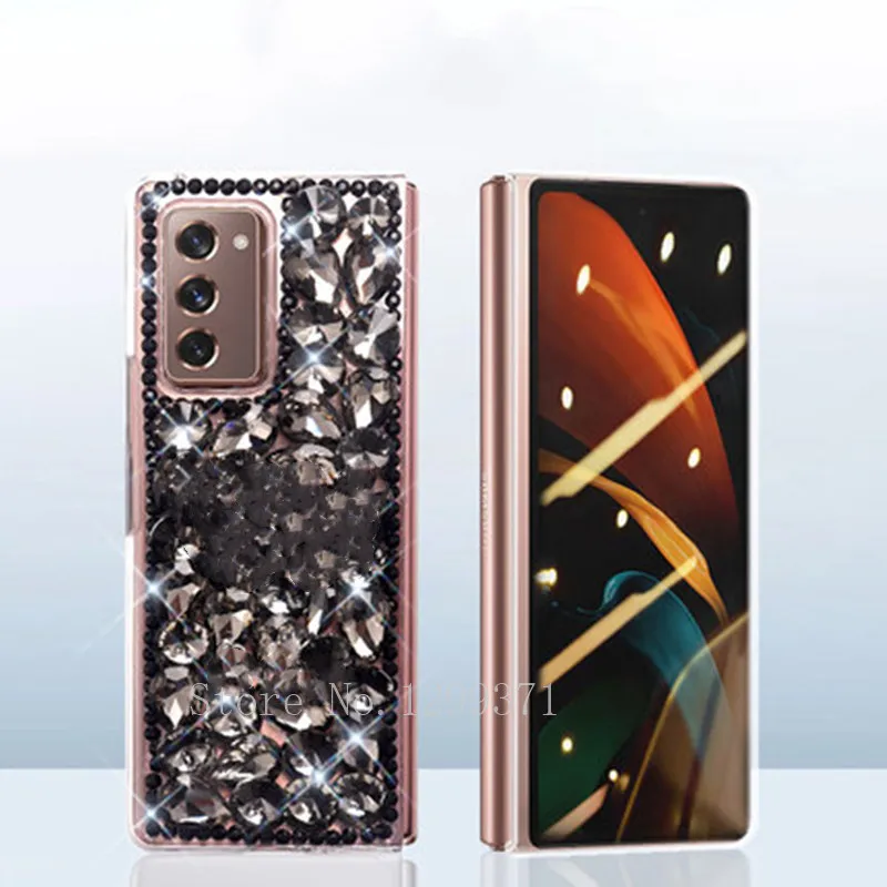 Luxury Fashion DIY Flower Crown bottiglia di profumo Full Bling Crystal Diamond Case Cover per Samsung Galaxy Z Fold 6 5 4 2 3 5G