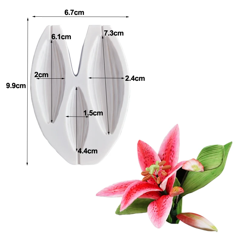Flower Lily Leaf & Bud Veiners Silicone Mould Fondant Cake Decorating Tool Gumpaste Sugarcraft Chocolate Form M239598