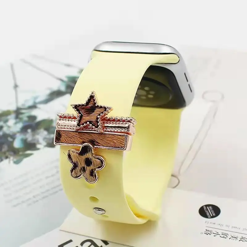 Moon Decoration For Apple watch band iWatch/Galaxy watch 4/3 Bracelet Silicone Strap Accessories Jewelry star Decorative Charms