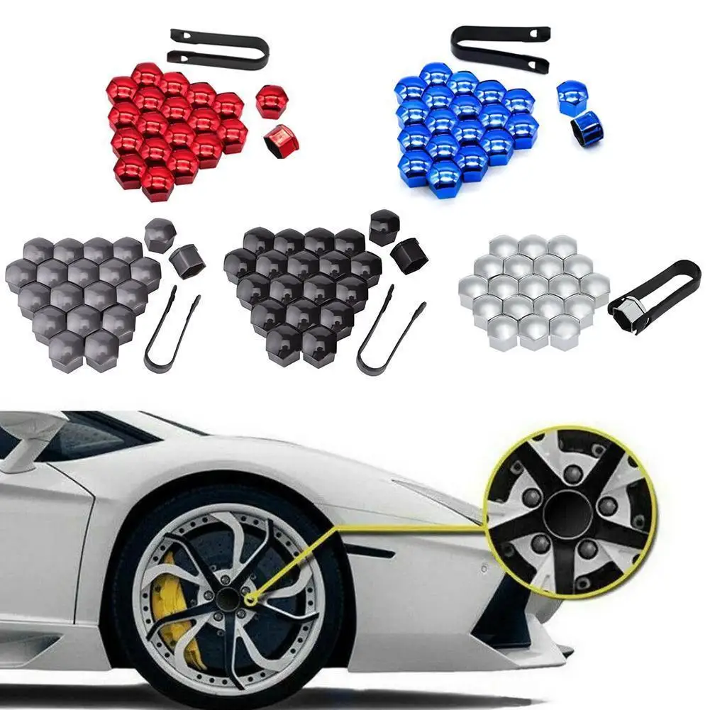 

20pcs 17/19/21mm Car Tyre Wheel Hub Covers Protection Caps Wheel Nuts Covers Nut Caps Hub Screw Protector Dust Proof Bolt Rim