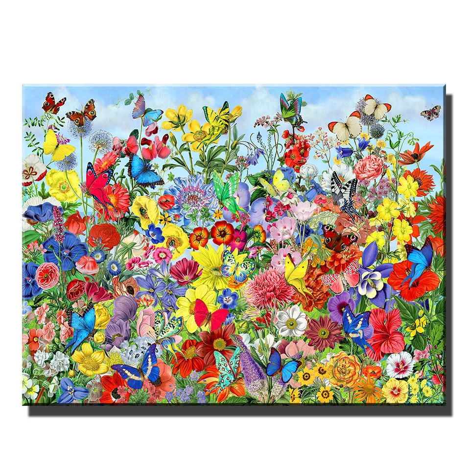 Full Square Round diamond embroidery BUTTERFLY flowers GARDEN 5d Diy diamond painting cross stitch Crystal Diamond mosaic,k1965