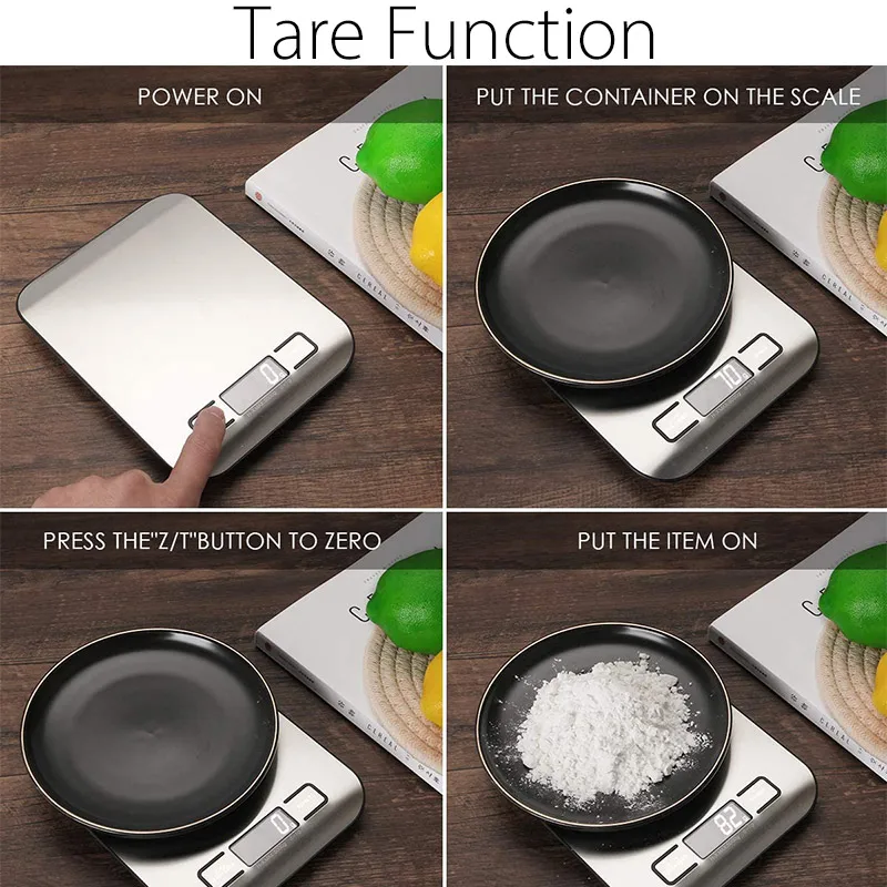 Kitchen Scale Digital 5/10kg 1g Electronic Weight Grams and Ounces Stainless Weighing Balance Measuring Food Coffee Baking Scale